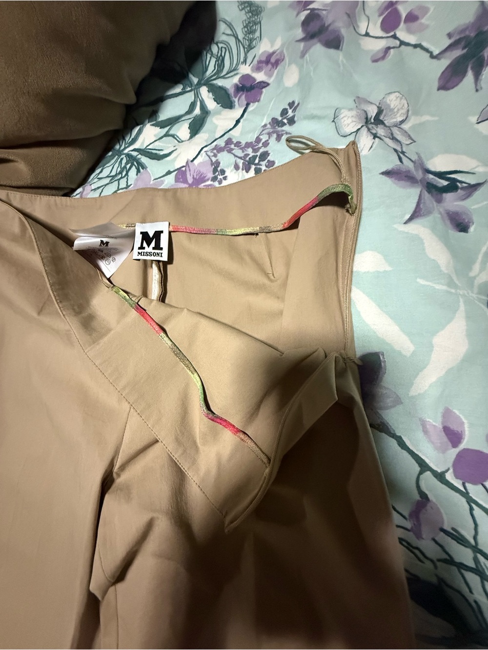 NWOT M Missoni Beige Straight-Leg Trousers - Picture 5 of 5